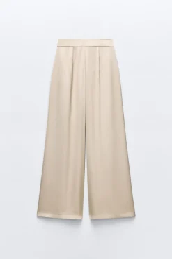 Sale PANTALÓN ANCHO SATINADO Mujer Pantalones