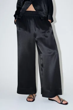 Discount PANTALÓN ANCHO SATINADO ZW COLLECTION Mujer Pantalones
