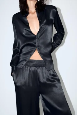 Discount PANTALÓN ANCHO SATINADO ZW COLLECTION Mujer Pantalones