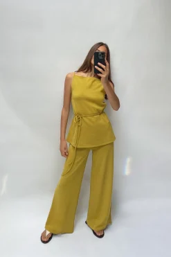 Clearance PANTALÓN ANCHO SOFT PIQUÉ Mujer Pantalones