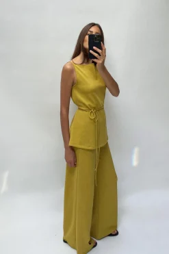 Clearance PANTALÓN ANCHO SOFT PIQUÉ Mujer Pantalones