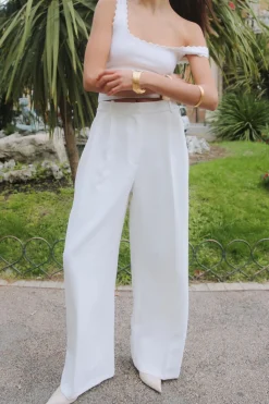 Discount PANTALÓN ANCHO TIRO ALTO Mujer Pantalones