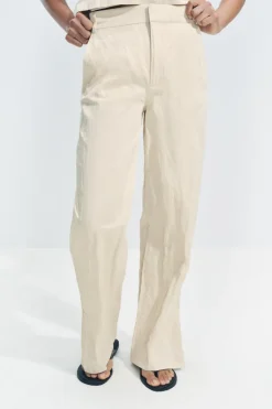 Clearance PANTALÓN ARRUGADO RECTO ZW COLLECTION Mujer Pantalones