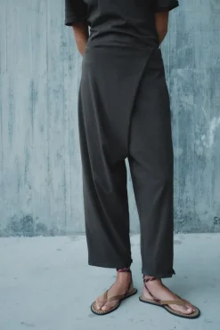 Sale PANTALÓN BAGGY CRUZADO HEAVY COTTON Mujer Pantalones