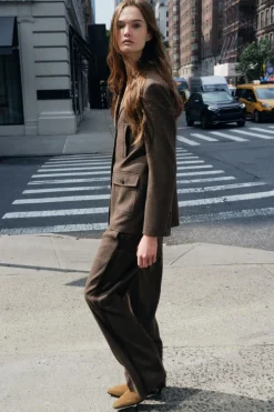 Hot PANTALÓN BANDA LATERAL CON LANA ZW COLLECTION Mujer Pantalones