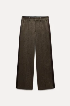 Hot PANTALÓN BANDA LATERAL CON LANA ZW COLLECTION Mujer Pantalones