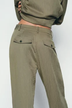 Discount PANTALÓN BOMBACHO EFECTO ARRUGADO Mujer Pantalones