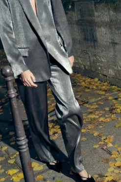 Clearance PANTALÓN BRILLO EFECTO ARRUGADO Mujer Pantalones