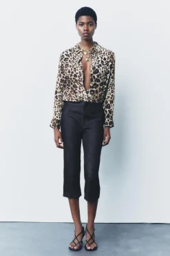 Sale PANTALÓN CAPRI ZW COLLECTION TIRO MEDIO Mujer Pantalones