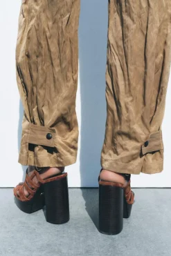 Best PANTALÓN CARGO ARRUGADO ZW COLLECTION Mujer Pantalones