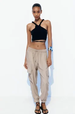 Clearance PANTALÓN CARGO CINTURA ELÁSTICA Mujer Pantalones