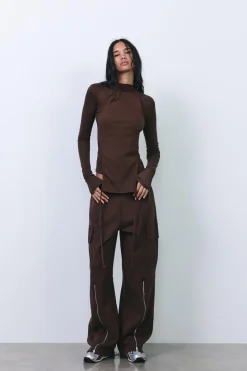 Sale PANTALÓN CARGO EFECTO LAVADO CREMALLERAS Mujer Pantalones|Sudaderas / Joggers