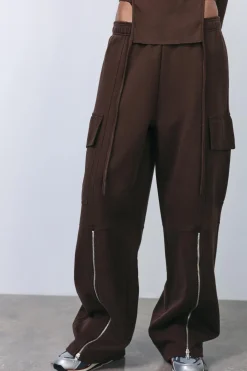 Sale PANTALÓN CARGO EFECTO LAVADO CREMALLERAS Mujer Pantalones|Sudaderas / Joggers