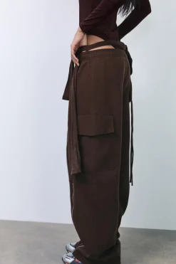 Sale PANTALÓN CARGO EFECTO LAVADO CREMALLERAS Mujer Pantalones|Sudaderas / Joggers