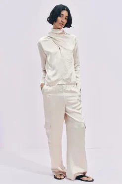 Clearance PANTALÓN CARGO SATINADO ZW COLLECTION Mujer Pantalones