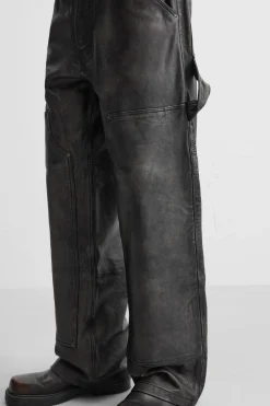 Discount PANTALÓN CARPENTER PIEL EFECTO LAVADO Hombre Piel|Pantalones