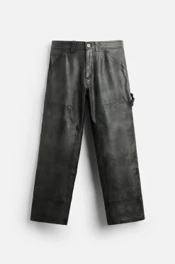 Discount PANTALÓN CARPENTER PIEL EFECTO LAVADO Hombre Piel|Pantalones