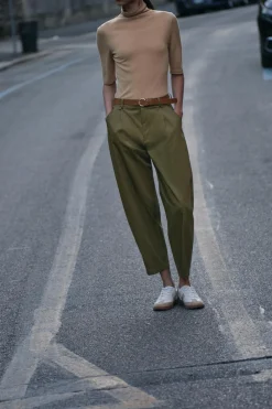 Clearance PANTALÓN CHINO BAGGY CINTURÓN Mujer Pantalones