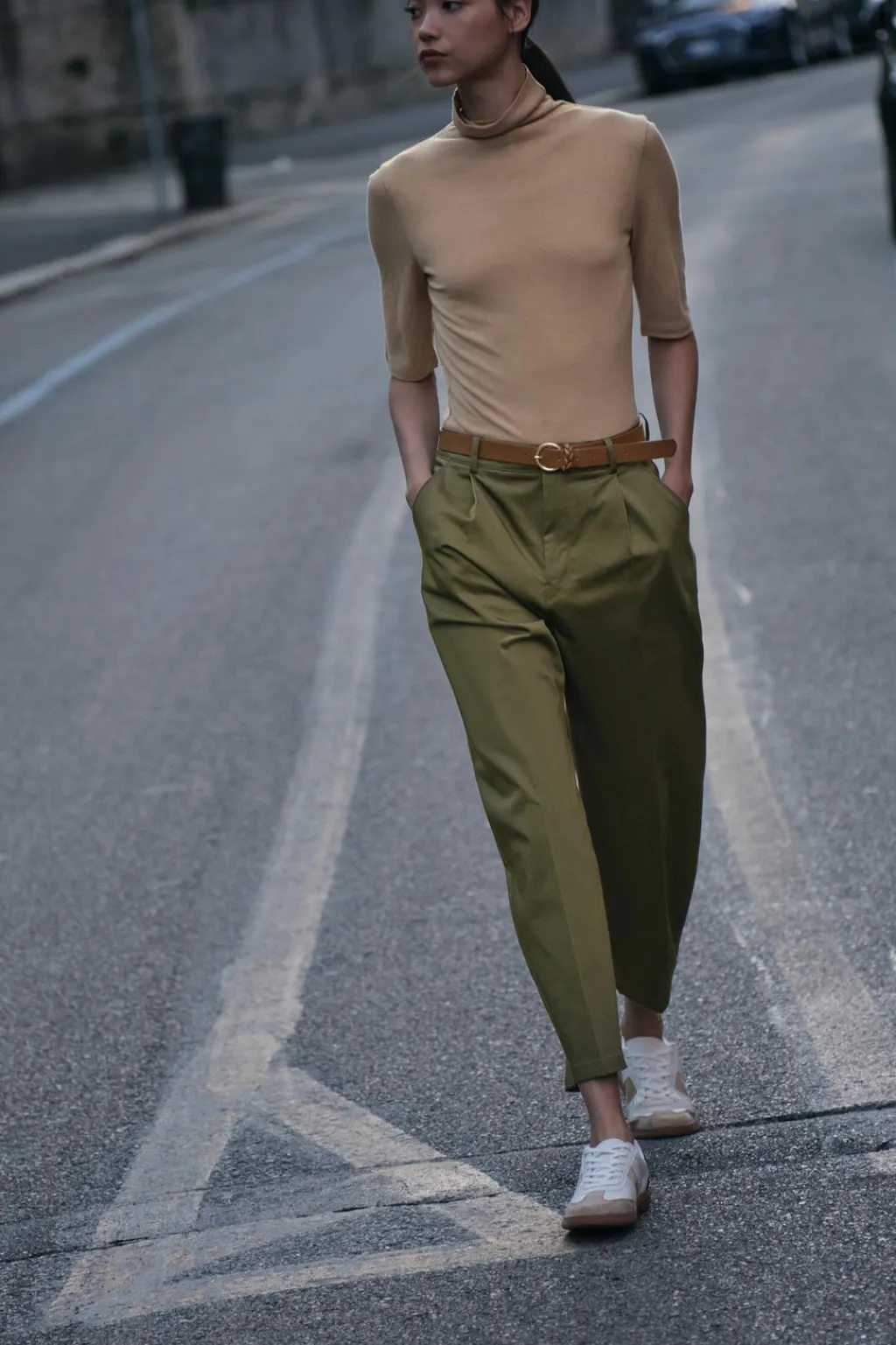 Clearance PANTALÓN CHINO BAGGY CINTURÓN Mujer Pantalones