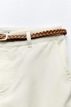 New PANTALÓN CHINO CINTURÓN TRENZADO Mujer Pantalones