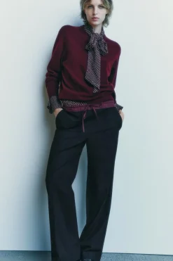 New PANTALÓN CINTURA CONTRASTE ZW COLLECTION Mujer Pantalones