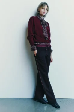 New PANTALÓN CINTURA CONTRASTE ZW COLLECTION Mujer Pantalones