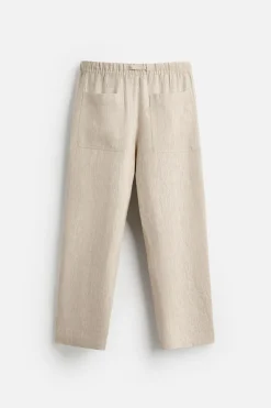 New PANTALÓN CINTURA JOGGER 100% LINO Hombre Pantalones