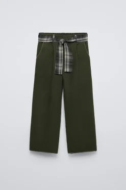 Niños ZARA 6 - 14 Años·Pantalones<PANTALÓN CINTURÓN CUADROS