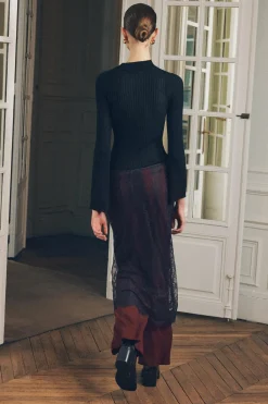 Hot PANTALÓN COMBINADO ENCAJE Mujer Pantalones|Cárdigan / Jerséis