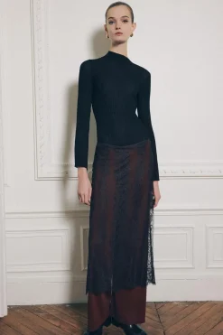 Hot PANTALÓN COMBINADO ENCAJE Mujer Pantalones|Cárdigan / Jerséis