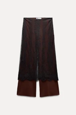 Hot PANTALÓN COMBINADO ENCAJE Mujer Pantalones|Cárdigan / Jerséis