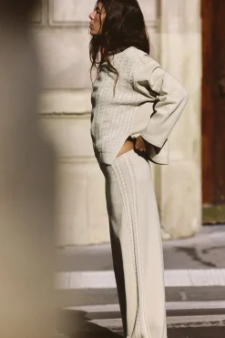 Sale PANTALÓN COMBINADO TRICOT Mujer Pantalones