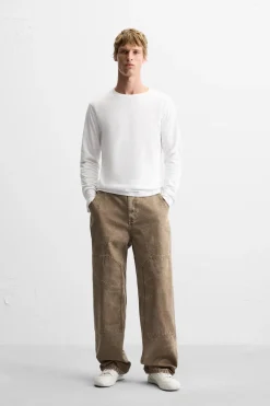 Hot PANTALÓN COSTURAS LAVADO Hombre Pantalones