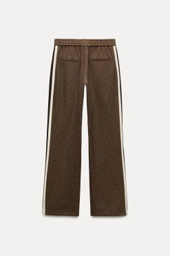 Fashion PANTALÓN CUADROS BANDA LATERAL Mujer Pantalones