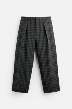 Outlet PANTALÓN CUADROS PLIEGUES Hombre Pantalones