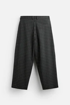 Outlet PANTALÓN CUADROS PLIEGUES Hombre Pantalones