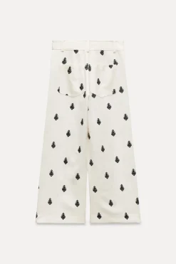 New PANTALÓN CULOTTE BORDADOS CONTRASTE ZW COLLECTION Mujer Pantalones