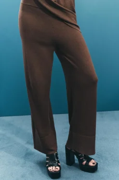 Sale PANTALÓN CULOTTE PUNTO LISO Mujer Pantalones|Cárdigan / Jerséis