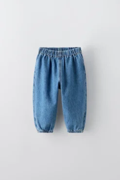 Niños ZARA 6 - 18 Meses·Conjuntos|6 - 18 Meses·Pantalones / Leggings<PANTALÓN DENIM BALLOON