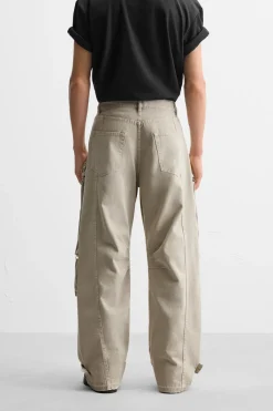 Sale PANTALÓN DENIM CARGO BOLSILLOS Hombre Pantalones|Jeans