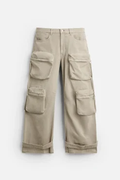Sale PANTALÓN DENIM CARGO BOLSILLOS Hombre Pantalones|Jeans