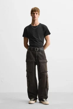 Sale PANTALÓN DENIM CARGO BOLSILLOS Hombre Jeans