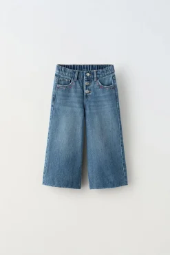 Niños ZARA 1½ - 6 Años·Jeans / Denim|6 - 18 Meses·Pantalones / Leggings<PANTALÓN DENIM CULOTTE BORDADOS