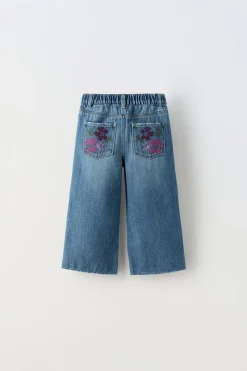 Niños ZARA 1½ - 6 Años·Jeans / Denim|6 - 18 Meses·Pantalones / Leggings<PANTALÓN DENIM CULOTTE BORDADOS
