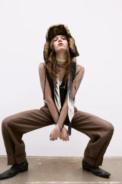 Best PANTALÓN EFECTO ARRUGADO CON LINO Mujer Pantalones