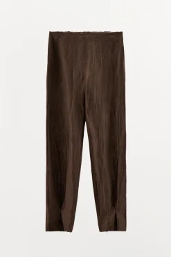 Best PANTALÓN EFECTO ARRUGADO CON LINO Mujer Pantalones