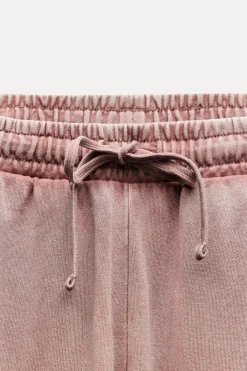 Fashion PANTALÓN EFECTO LAVADO COMBINADO RIB Mujer Pantalones