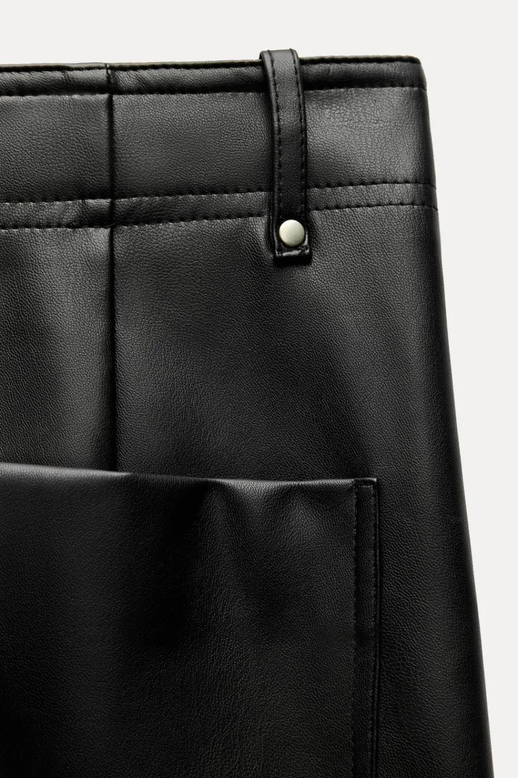 New PANTALÓN EFECTO PIEL WIDE LEG ZW COLLECTION Mujer Jeans|Pantalones