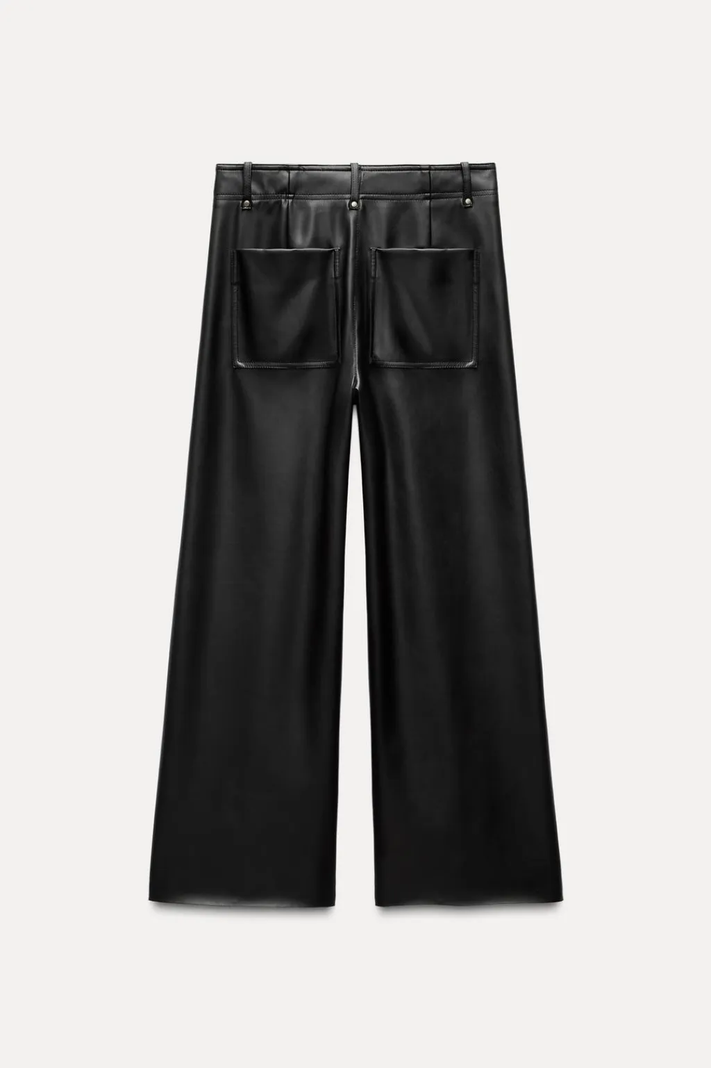 New PANTALÓN EFECTO PIEL WIDE LEG ZW COLLECTION Mujer Jeans|Pantalones