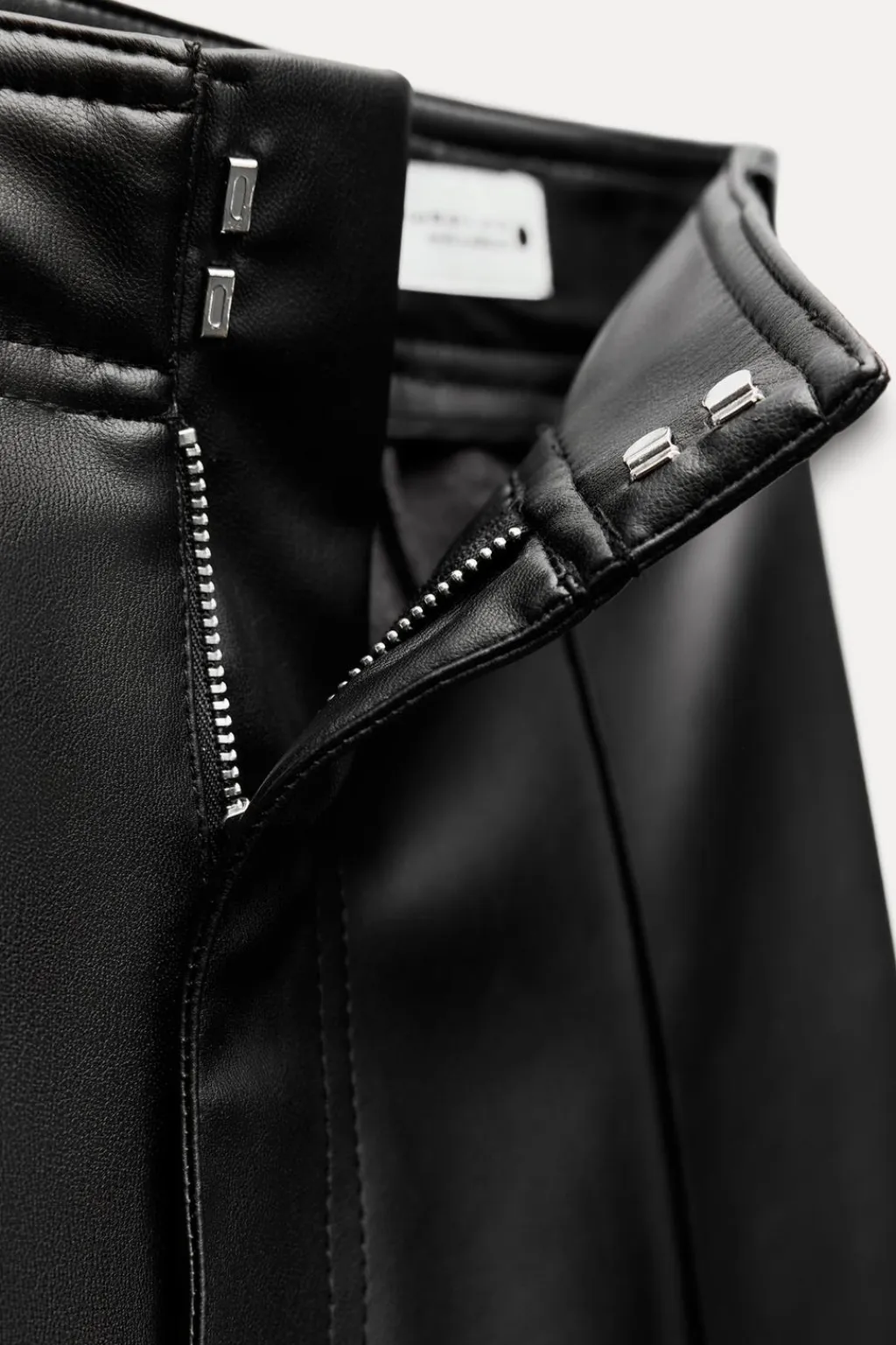 New PANTALÓN EFECTO PIEL WIDE LEG ZW COLLECTION Mujer Jeans|Pantalones